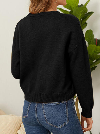 Cardigan mit Blumenmuster, Knopfleiste vorn und überschnittenen Schultern