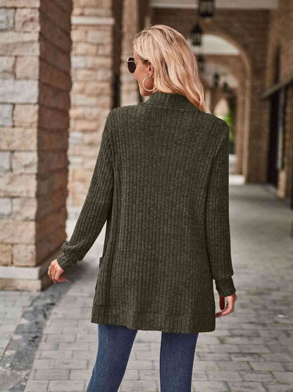 Strickjacke mit offener Vorderseite und Taschen