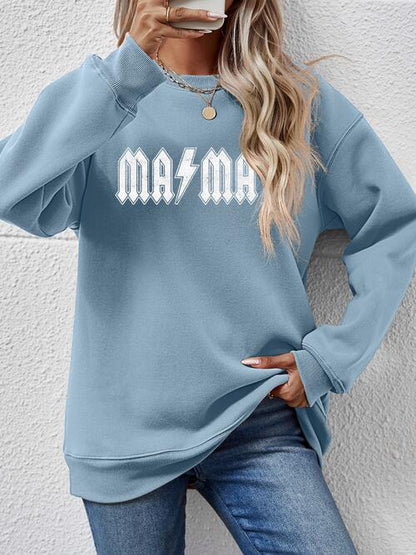 Sweatshirt mit Buchstaben Grafik und tief angesetzten Schultern