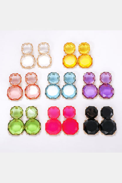 Ohrringe mit geometrischem Rahmen aus Zinklegierung