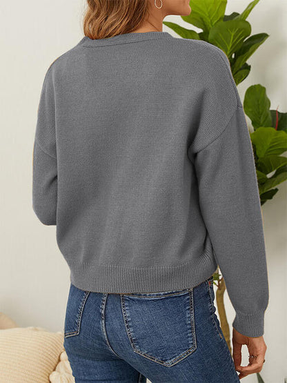 Cardigan mit Blumenmuster, Knopfleiste vorn und überschnittenen Schultern