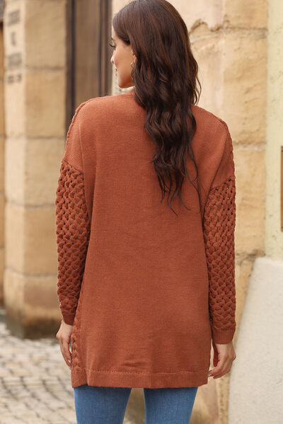 Strickjacke mit offener Vorderseite, überschnittenen Schultern und Taschen