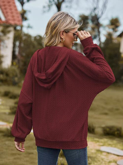 Langärmlige Jacke mit Reißverschluss und Kordelzug