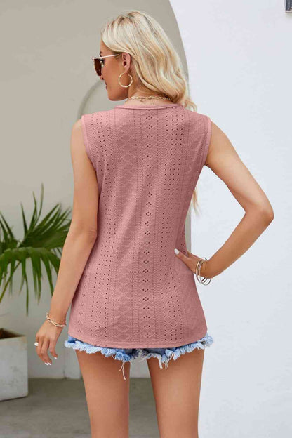 Tanktop mit V-Ausschnitt und gespleißter Spitze