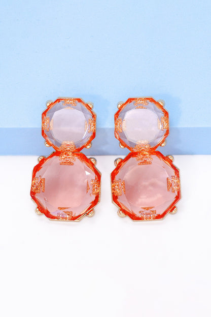 Ohrringe mit geometrischem Rahmen aus Zinklegierung