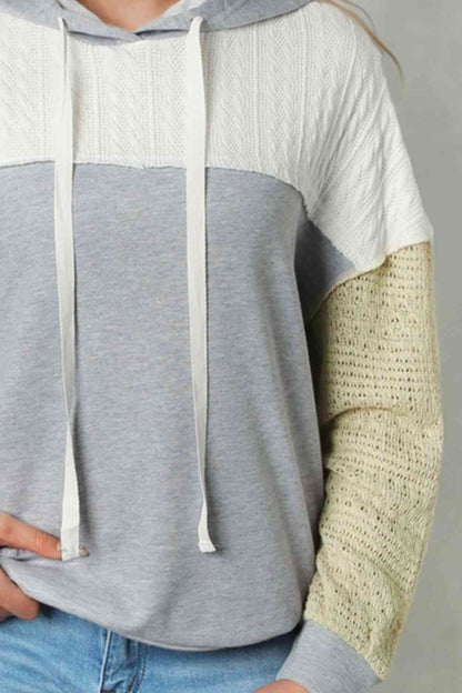 Sweatshirt mit Kordelzug und Spleißen