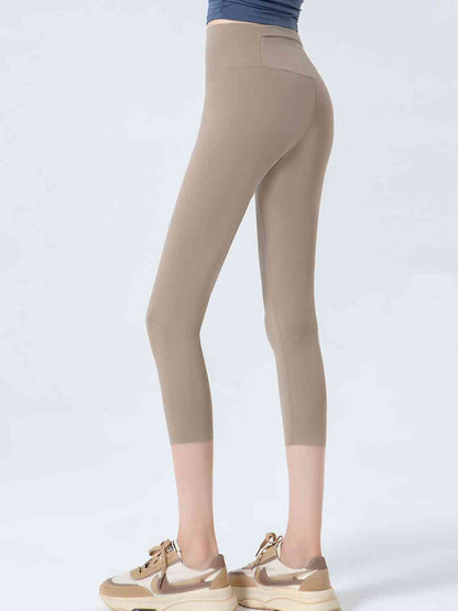 Wide Waistband Cropped Sports Leggings