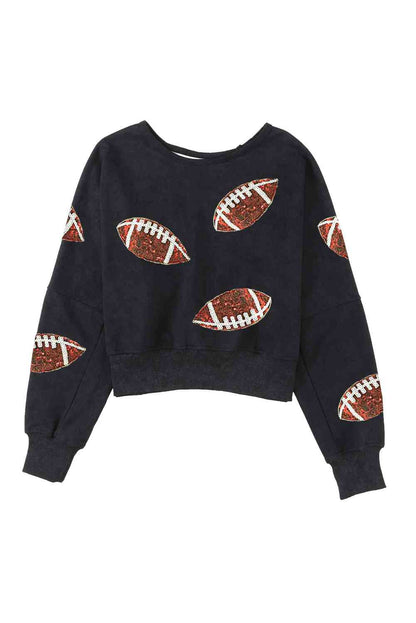 Sweatshirt mit offenem Rücken und Fußball-Patch