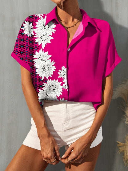 Bedrucktes, kurzärmliges Hemd mit Knopfleiste