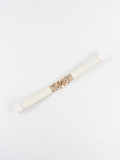 Elastischer PU-Gürtel mit Schnalle aus Zinklegierung