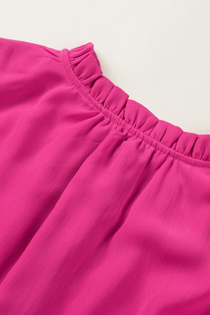 Kleid mit Rüschen und Ballonärmeln zum Binden am Hals