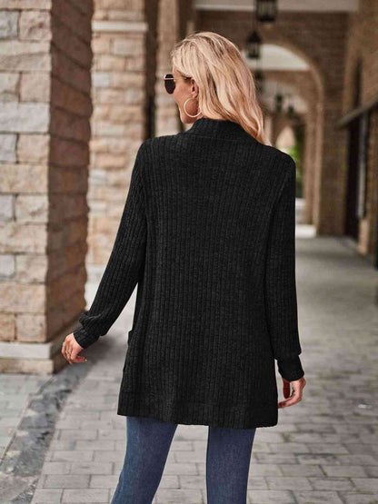 Strickjacke mit offener Vorderseite und Taschen