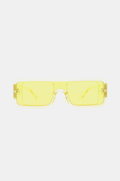 Rechteckige Sonnenbrille mit Rahmen aus Polycarbonat