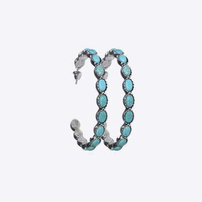 Artificial Turquoise C-Hoop Earrings