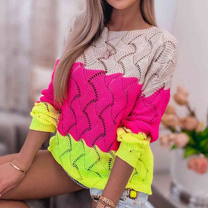 Pullover mit durchbrochenem Farbblock