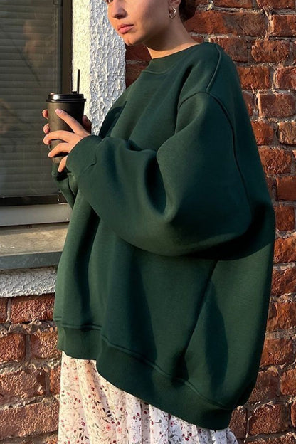 Übergroßes Sweatshirt mit Rundhalsausschnitt und überschnittenen Schultern