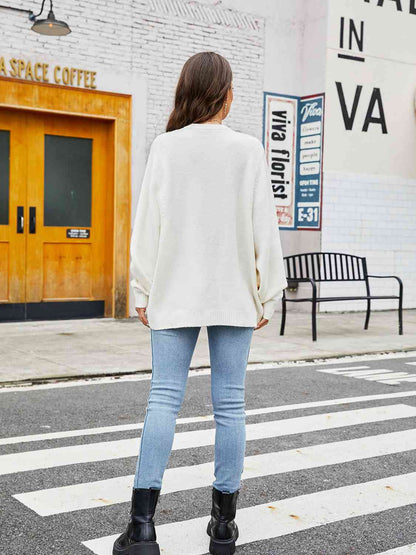 Pullover mit Rundhalsausschnitt und Rippenbesatz