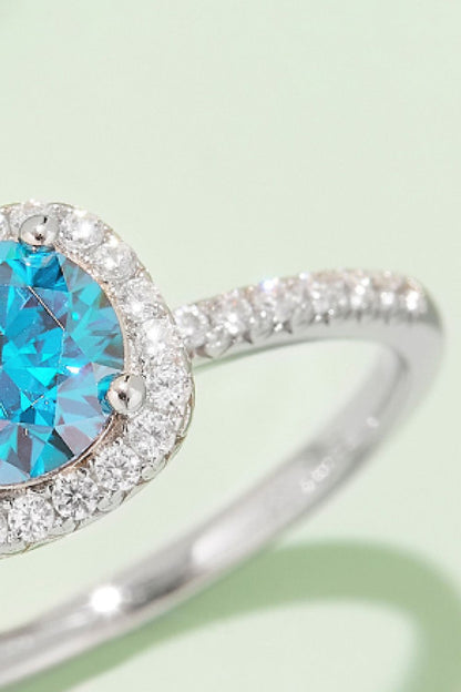 Bewundernswerter 1 Karat Moissanit 925 Sterling Silber Halo Ring