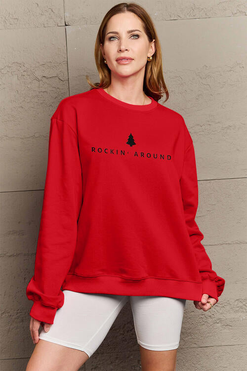 Simply Love – Langarm-Sweatshirt „Rockin Around“ in voller Größe
