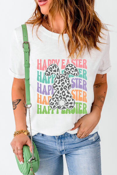 HAPPY EASTER T-Shirt mit Rundhalsausschnitt und kurzen Ärmeln