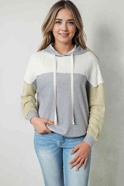 Sweatshirt mit Kordelzug und Spleißen