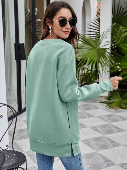 DON'T STOP BELIEVING Sweatshirt mit überschnittener Schulter und Grafik