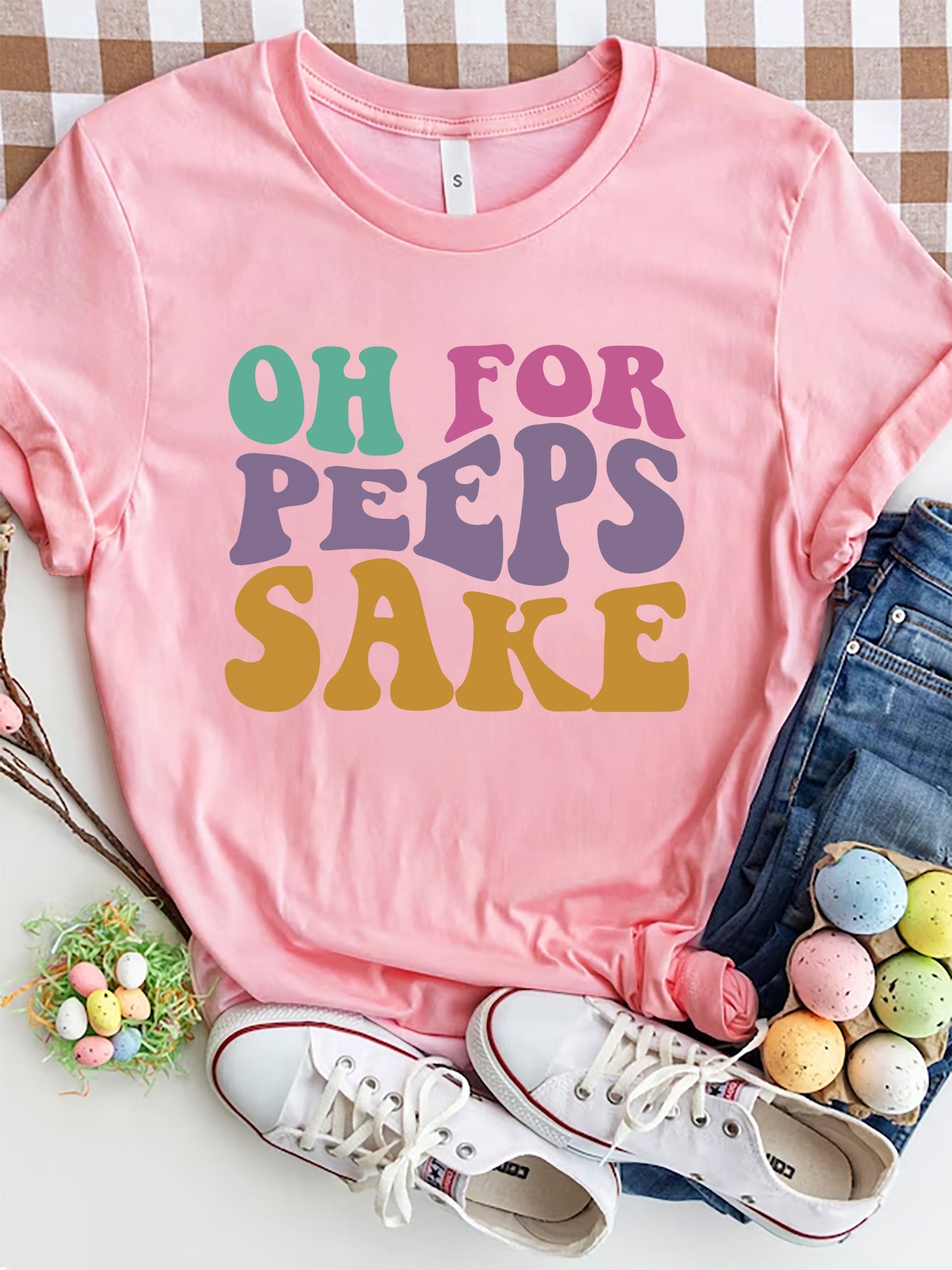 OH FOR PEEPS SAKE T-Shirt mit Rundhalsausschnitt