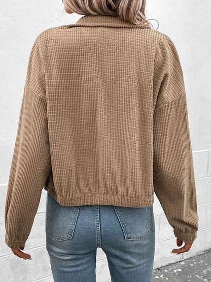 Langärmlige Jacke mit überschnittenen Schultern